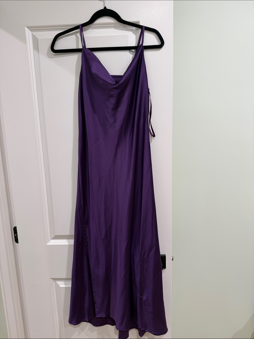 Purple Satin Slip Dress